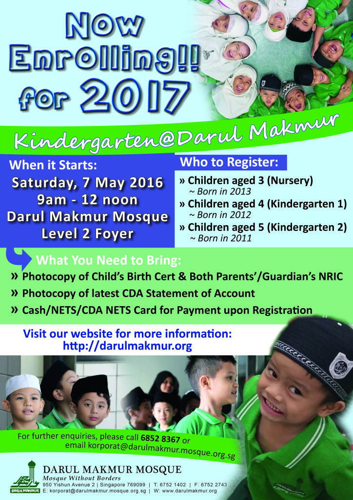 Masjid Darul Makmur-_-Kindergarten Registration 2017