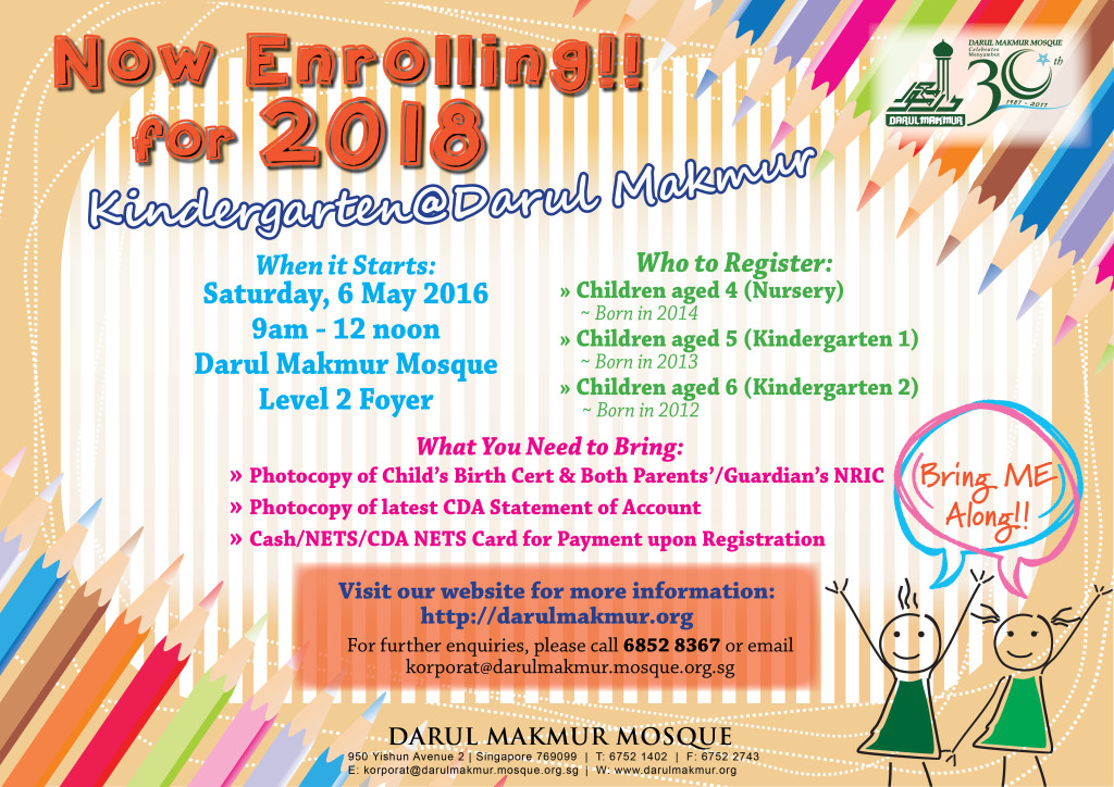Masjid Darul Makmur_Kindergarten_Registration 2018