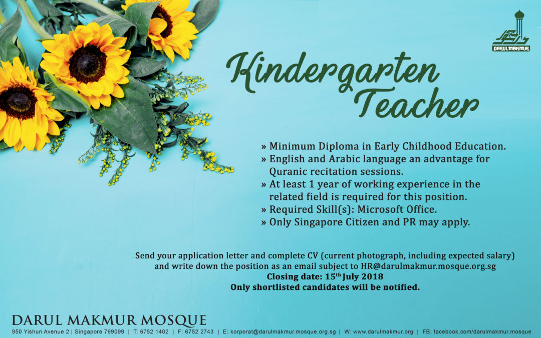 Job Vacancy: Kindergarten Teacher